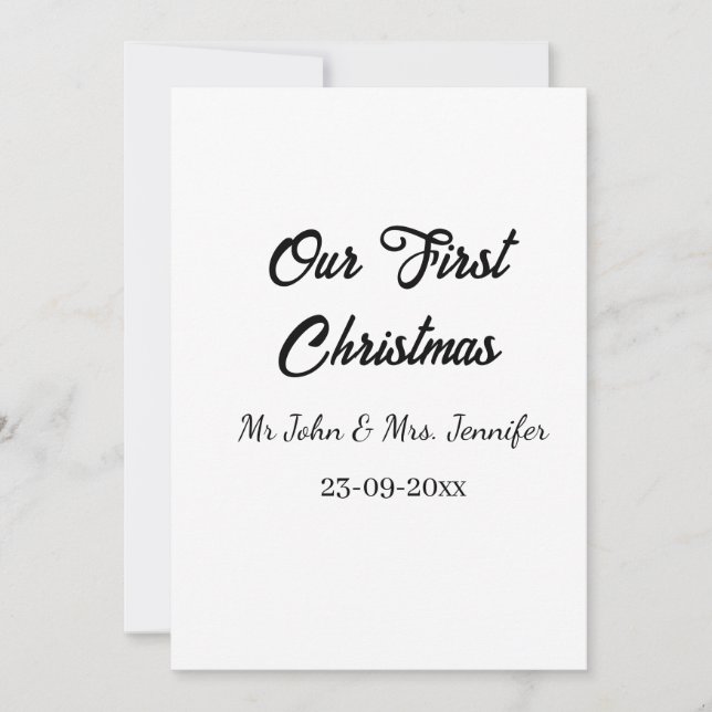 Invitation Notre premier Noël, M. et Mme, nom du couple date (Devant)
