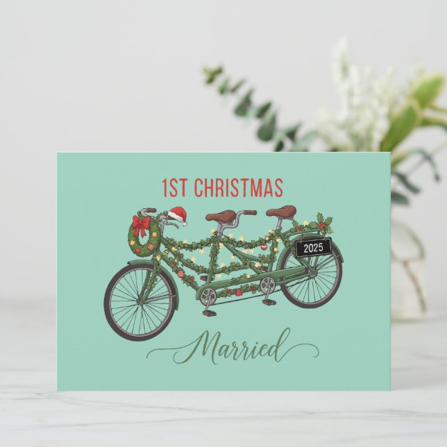 Invitation Notre premier Noël Marié 2025 | Cute Tandem (Debout devant)