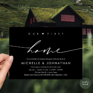 Invitation Notre première maison, célébration de pendaison de