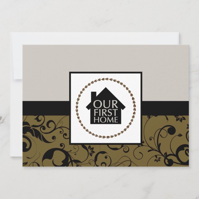 Invitation notre première maison (damas) (Devant)
