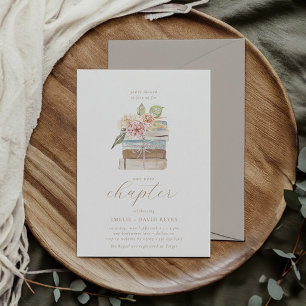 Invitation Notre prochain chapitre   Baby shower Neutral Stor