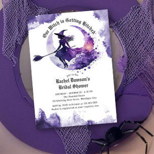 Invitation Notre Sorcière se Marie en Roseaux Violet Enterrem