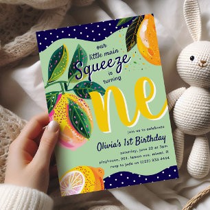 Invitation Notre Squeeze Principal' Whimsical Lemon 1er Anniv