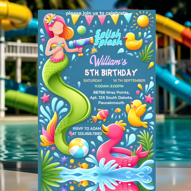 Invitation Notre Water Park Cool Été splaspad 1er anniversair (Créateur téléchargé)