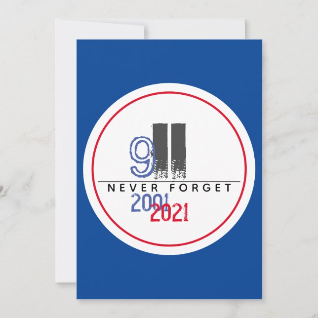 Invitation N'oublions jamais le 911Patriotic World Trade Cent (Devant)