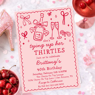 Invitation Nouer mes Trente ans en beauté Champagne 40e Anniv