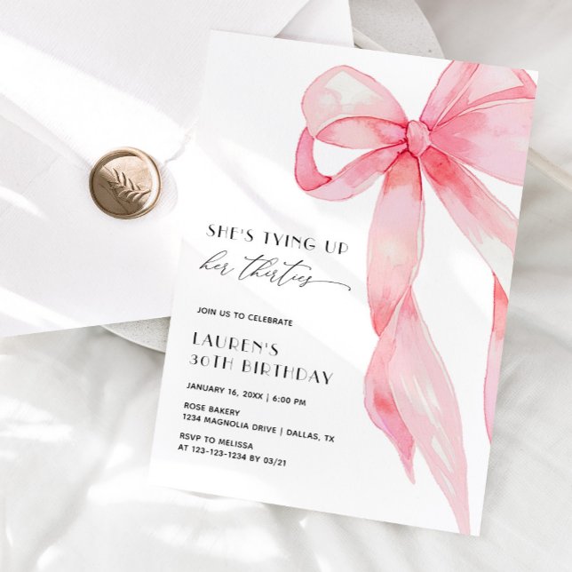 Invitation Nouer son ruban coquette pour ses 40 ans (Créateur téléchargé)