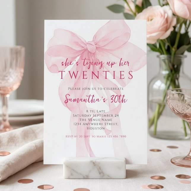 Invitation Nouer son ruban rose pour ses 30 ans (Créateur téléchargé)
