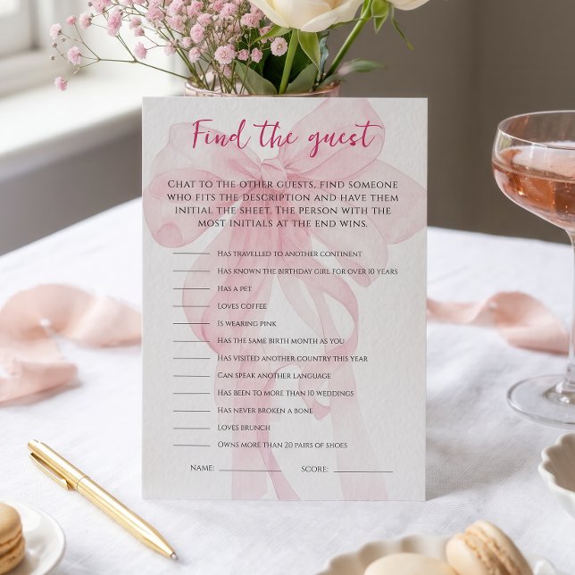 Invitation Nouer un Ruban Rose pour les 20 ans 30e Jeu de Rec (Créateur téléchargé)