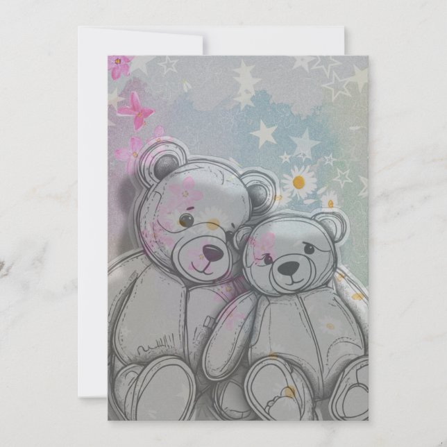 Invitation Nounours Bonheur  (Devant)