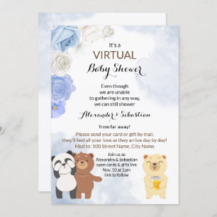 Invitation Nounours de Baby shower virtuel