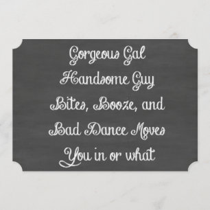 Invitation Nourriture, Booze Et Mauvaise Danse Déplacent Le T