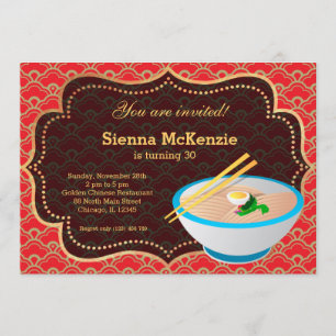 Invitation Nourriture chinoise fête d'anniversaire