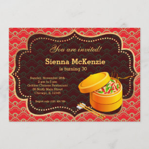 Invitation Nourriture chinoise fête d'anniversaire