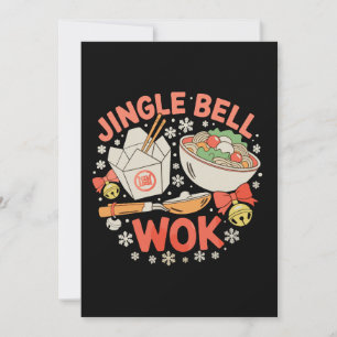Invitation Nourriture Chinoise Jingle Bell Wok Noël Xmas