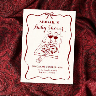 Invitation Nourriture et boisson pizza vin