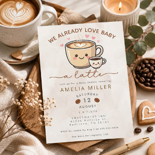 Invitation 'Nous aimons déjà bébé à la latte' Café Baby Showe