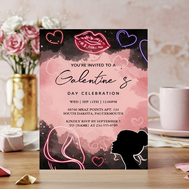 Invitation Nous aimons mignonne femme Ado Fille Galentines Jo (Créateur téléchargé)
