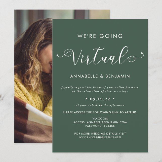 Invitation Nous Allons Prendre Une Photo Mariage Virtuelle (Devant / Derrière)
