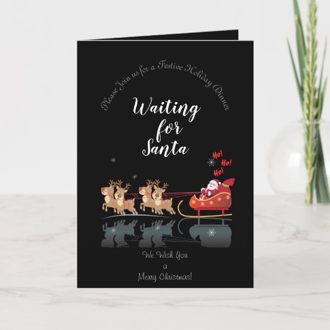 Invitation Nous attendons Père Noël Ho ! Ho ! Ho ! Vacances d (Devant)