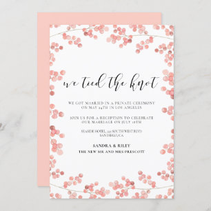 Invitation Nous avons attaché le noeud mariage rose floral fa