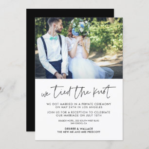 Invitation Nous avons attaché le noeud Modern mariage photo f