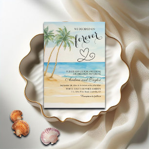 Invitation Nous avons choisi Forever Beach et les palmiers