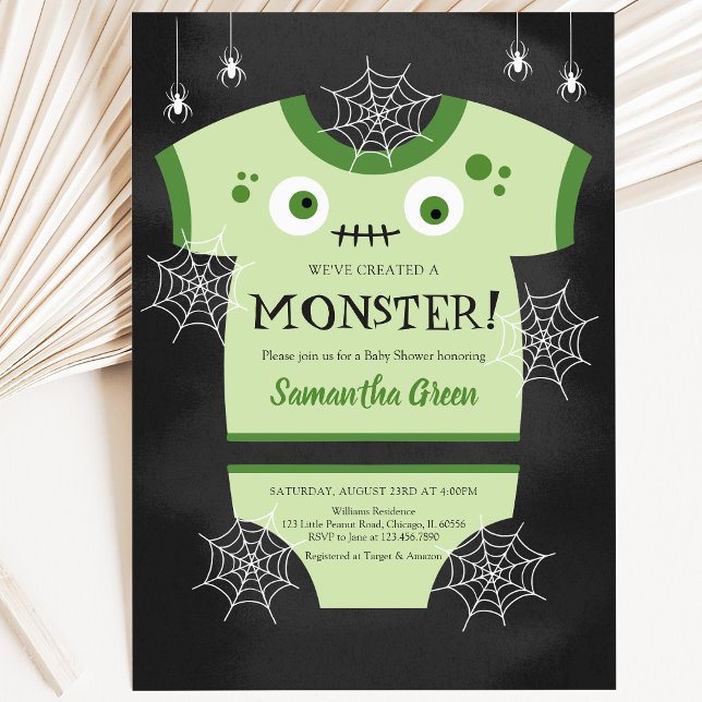 Invitation Nous avons créé une douche de bébé monstre (Créateur téléchargé)