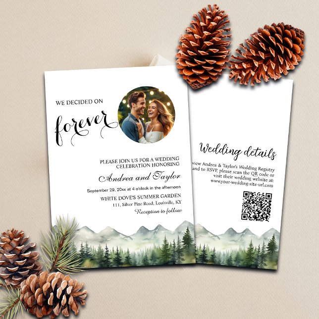 Invitation Nous avons décidé de Forever QR Code et Photo Mari (Créateur téléchargé)