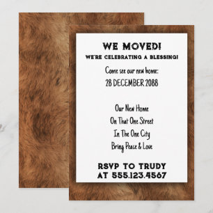 Invitation Nous avons déménagé à la maison Bénédiction d'une