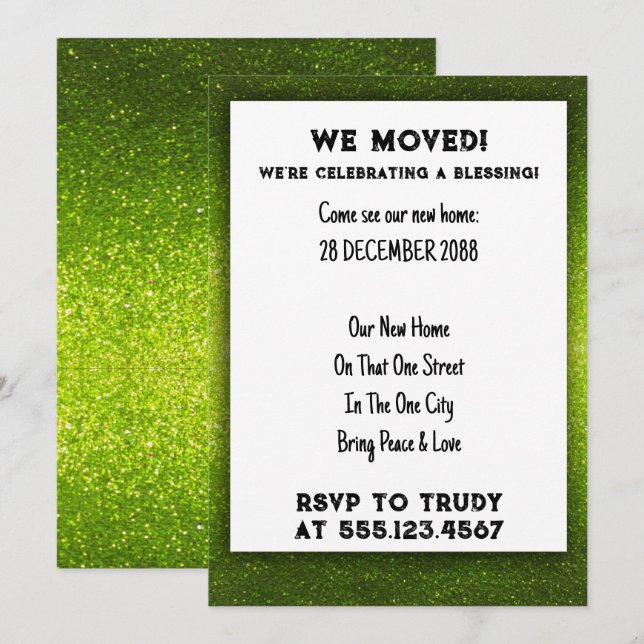 Invitation Nous avons déménagé à la maison Bénédiction d'une  (Devant / Derrière)