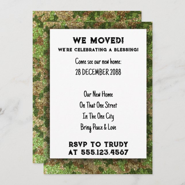 Invitation Nous avons déménagé à la maison Bénédiction Maison (Devant / Derrière)