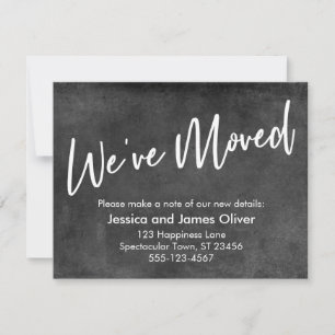 Invitation Nous Avons Déménagé Annonce Grunge Gris Foncé