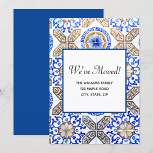 Invitation Nous avons déménagé en italien bleu Nouvelle Adres