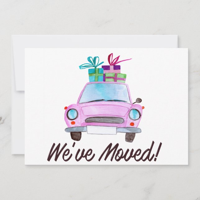 Invitation Nous avons déménagé la voiture de Noël classique (Devant)