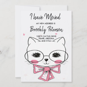 Invitation Nous avons déménagé mignonne jolie Kitty