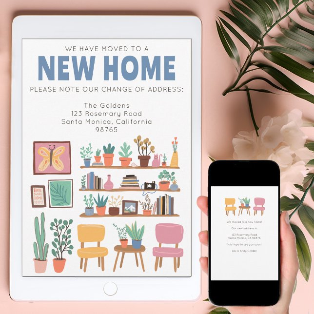 Invitation Nous Avons Déplacé Adresse Changer Cute Livingroom (We Have Moved Address Change Cute Livingroom Card
Digital Download Electronic)