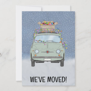 Invitation Nous avons déplacé Fiat 500 voiture avec les lumiè