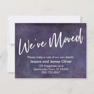 Invitation Nous avons déplacé la typographie Purple Grunge Fa