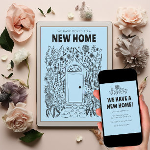 Invitation Nous avons déplacé l'adresse Changer porte de jard