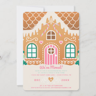 Invitation Nous avons déplacé Pain d'épices rose