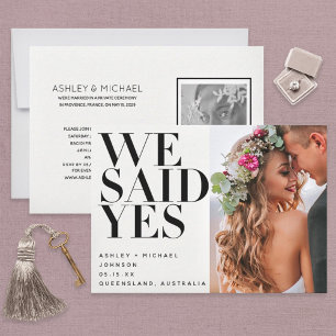 Invitation NOUS AVONS DIT OUI   2 Photos Réception de Mariage