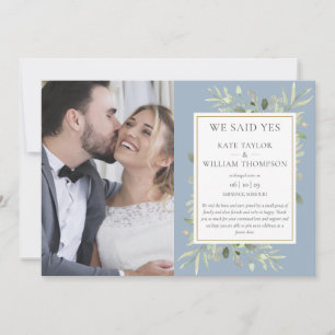 Invitation Nous Avons Dit Oui Dusty Mariage Photo