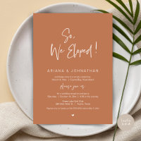 Nous avons donc Elopé, Elopement Mariage, en rouil