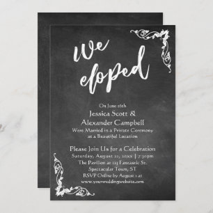 Invitation Nous avons Elopé la typographie sur Embellised Cha