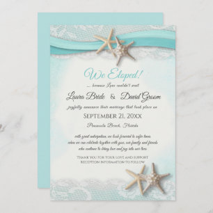 Invitation Nous Avons Elopé Starfish Vintage Beach Mariage