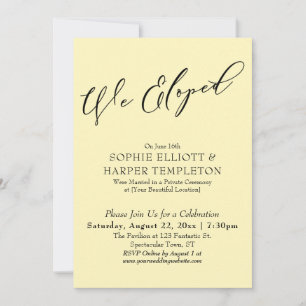 Invitation Nous Avons Été, Élégant Simple Pale Yellow Celebra