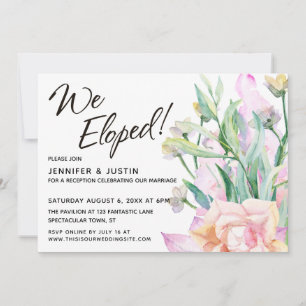 Invitation Nous avons fugué Bouquet floral aquarelle artistiq