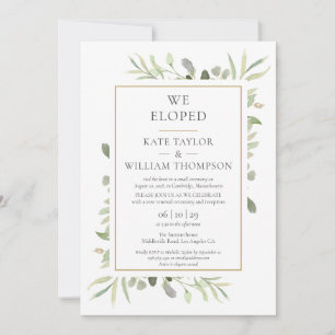 Invitation Nous avons fugué Vœux de mariage verdure