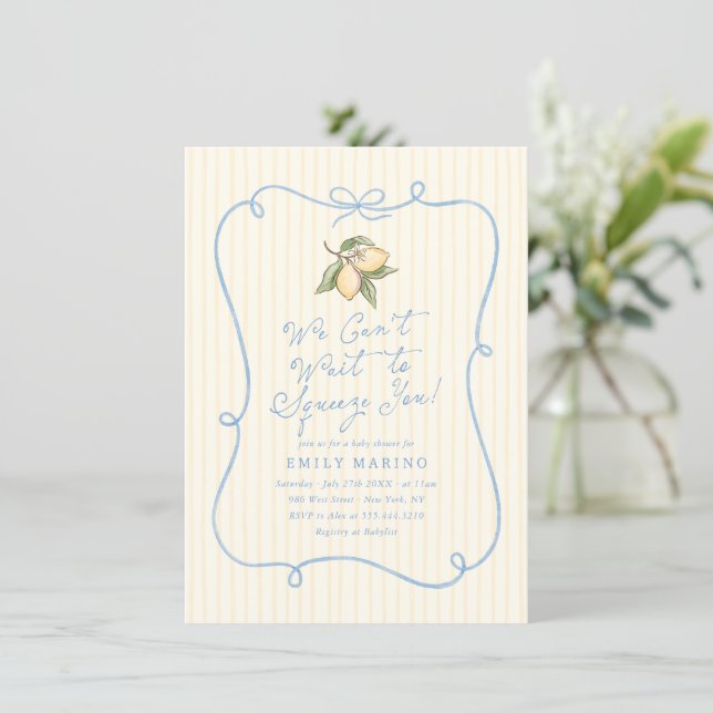 Invitation Nous avons hâte de vous presser Fête de Bébé au Ci (Debout devant)